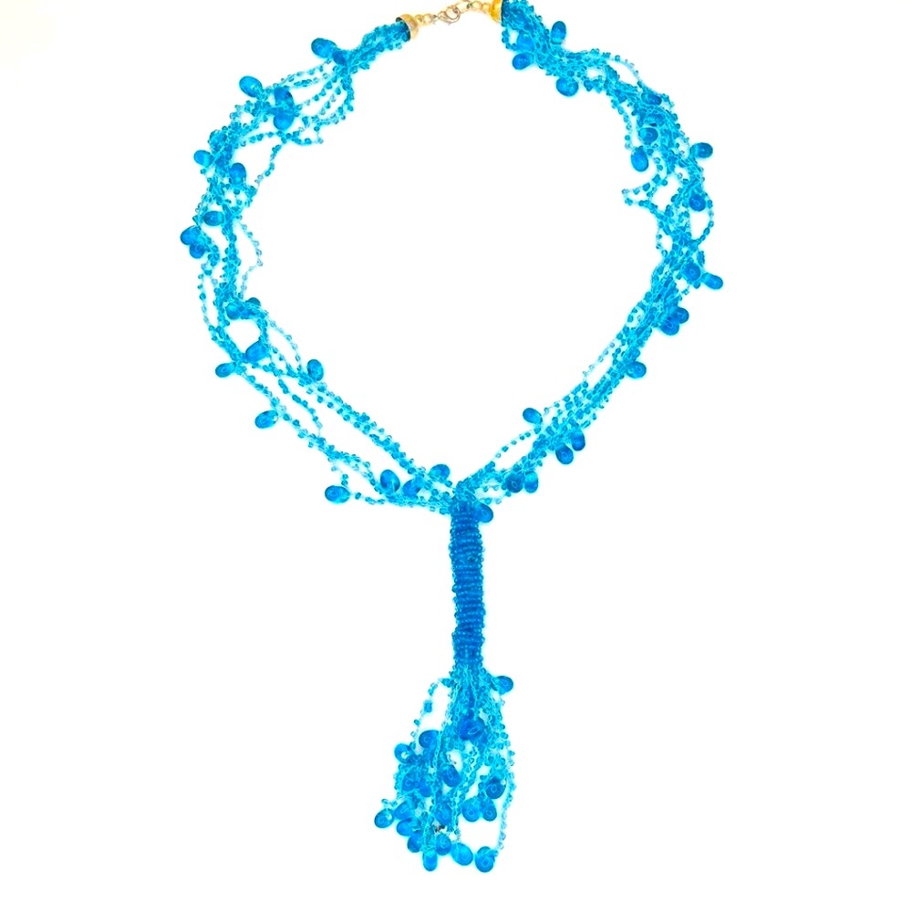 Aqua Blue Beaded Necklace